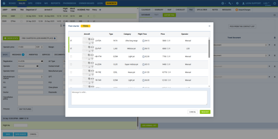 Receive basic aircraft details with pictures and cancellation policy.