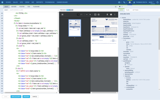Documents Manager Admin panel