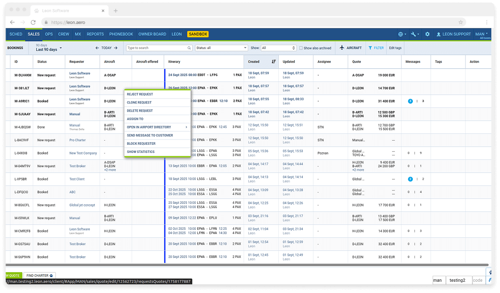 Flight Schedule Software - Manage schedule