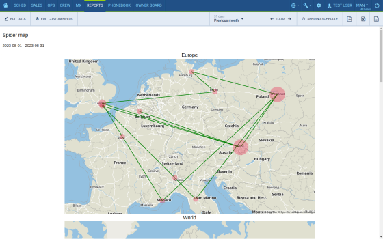 Create a spider map to show origin-destination map